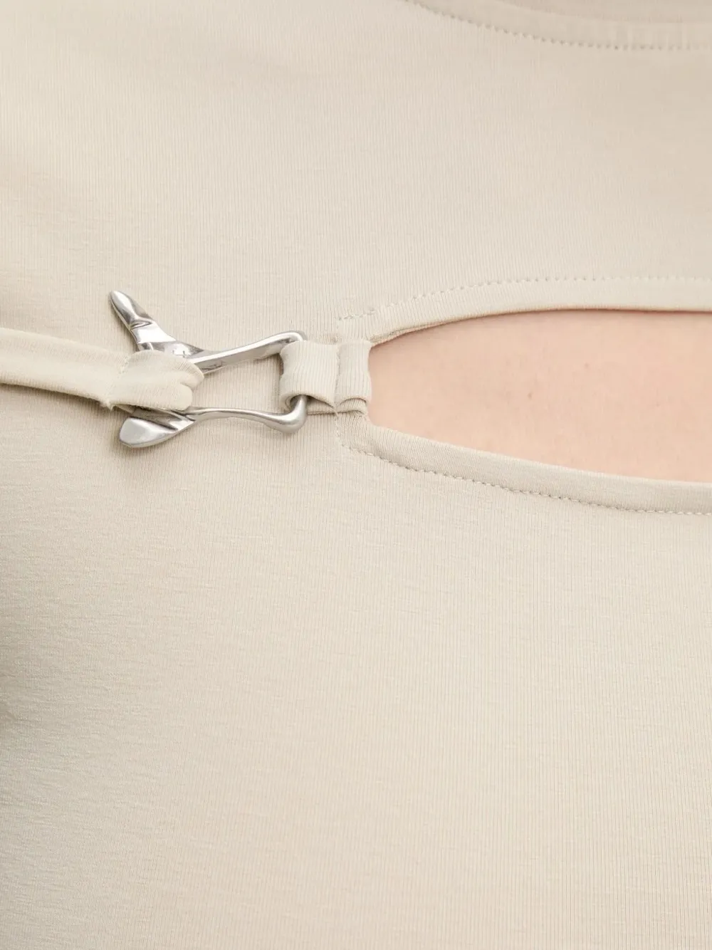 Heliot Emil Keyhole-detail Clasp T-shirt In Neutral