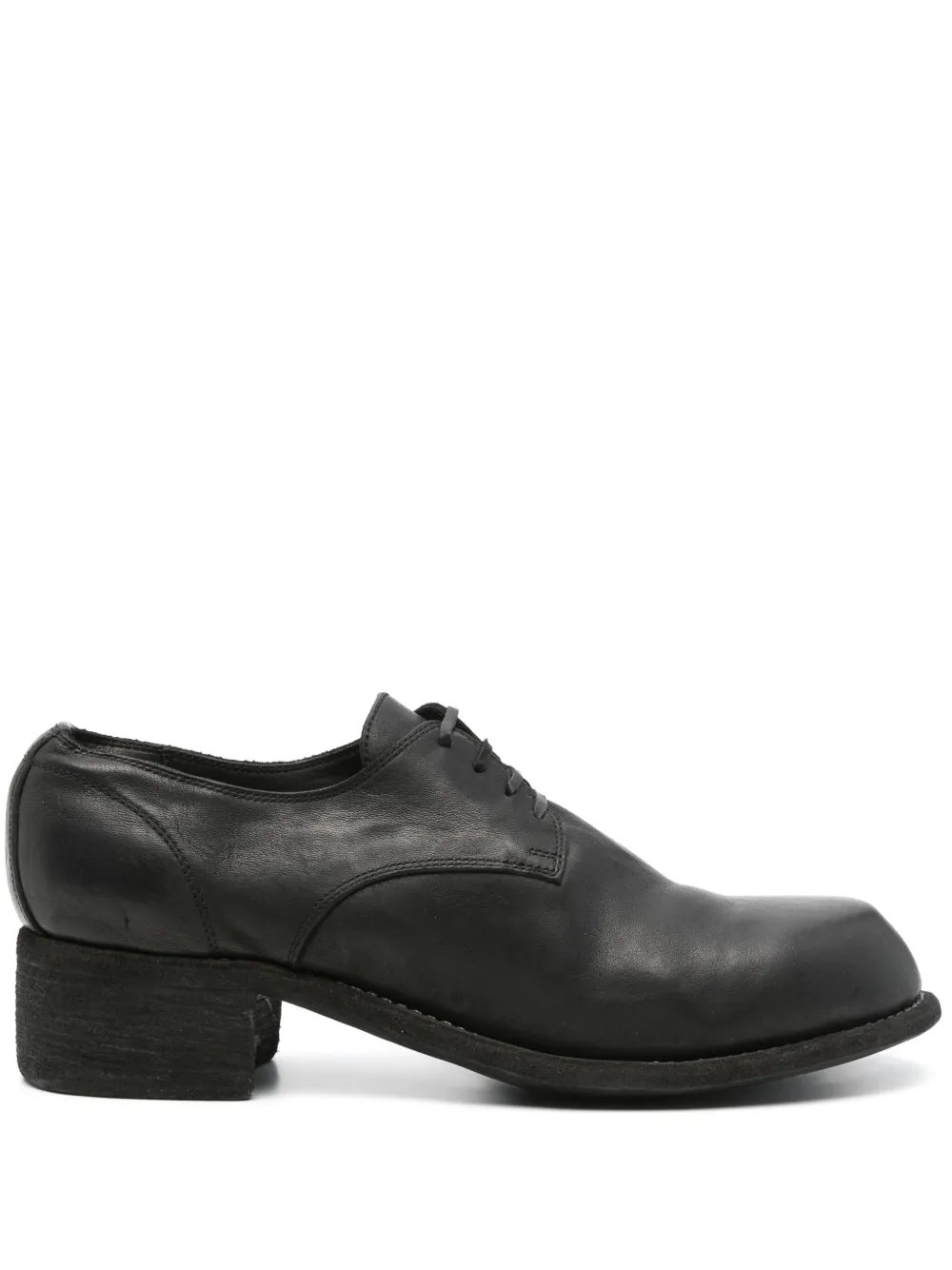 Guidi leather derby shoes Black