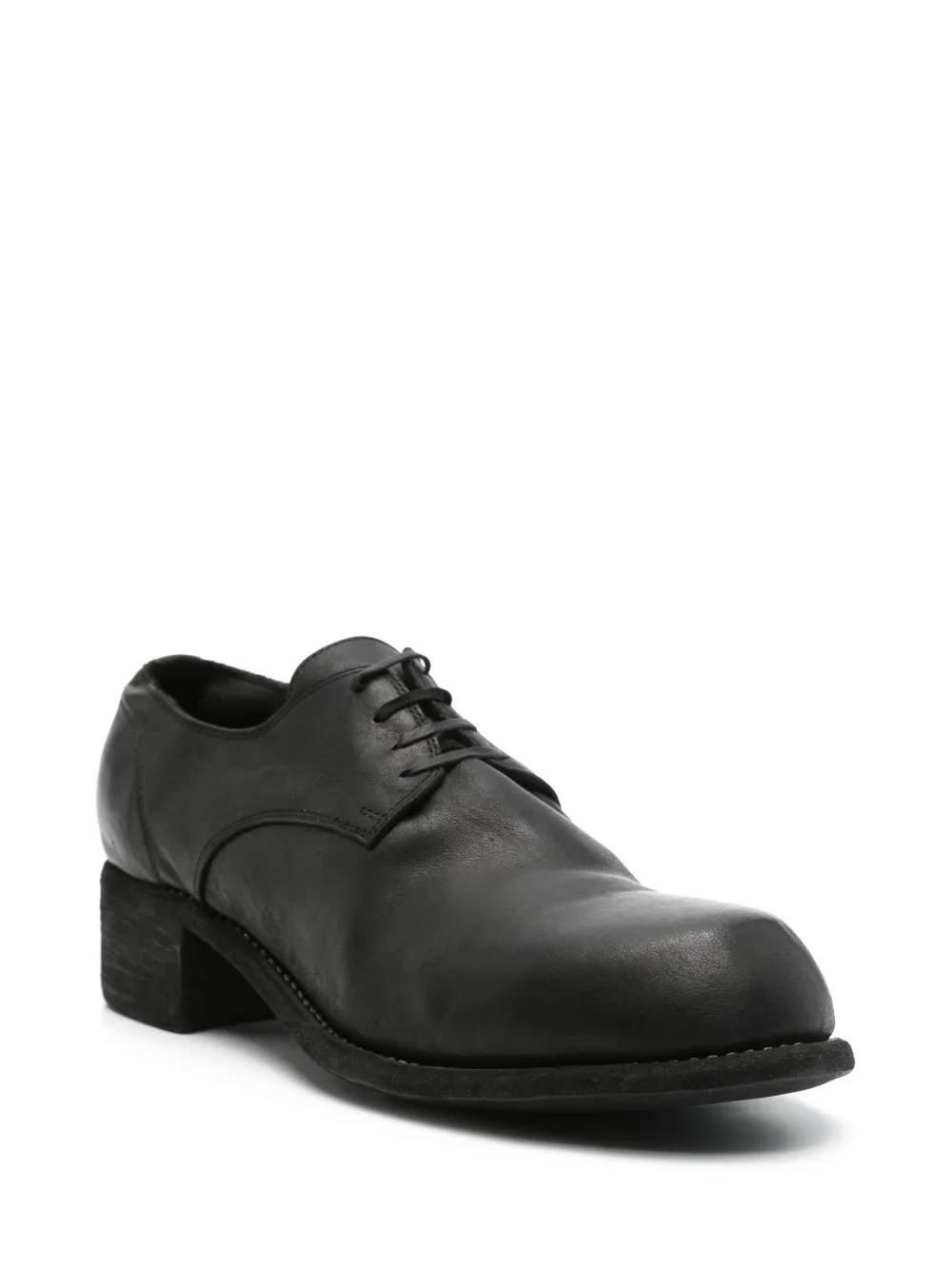 Guidi leather derby shoes Black