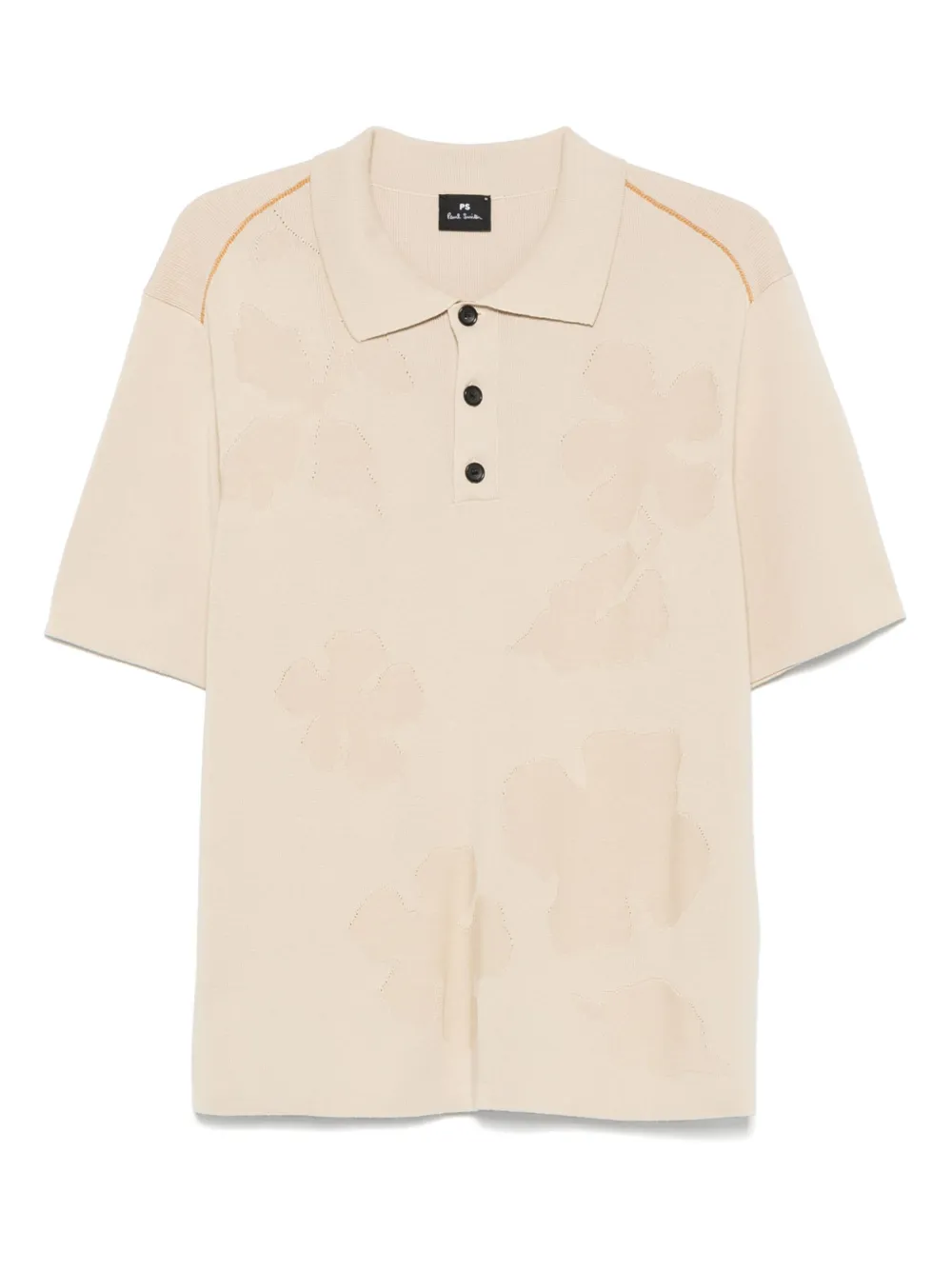 Paul Smith Poloshirt met bloemen-jacquard Beige