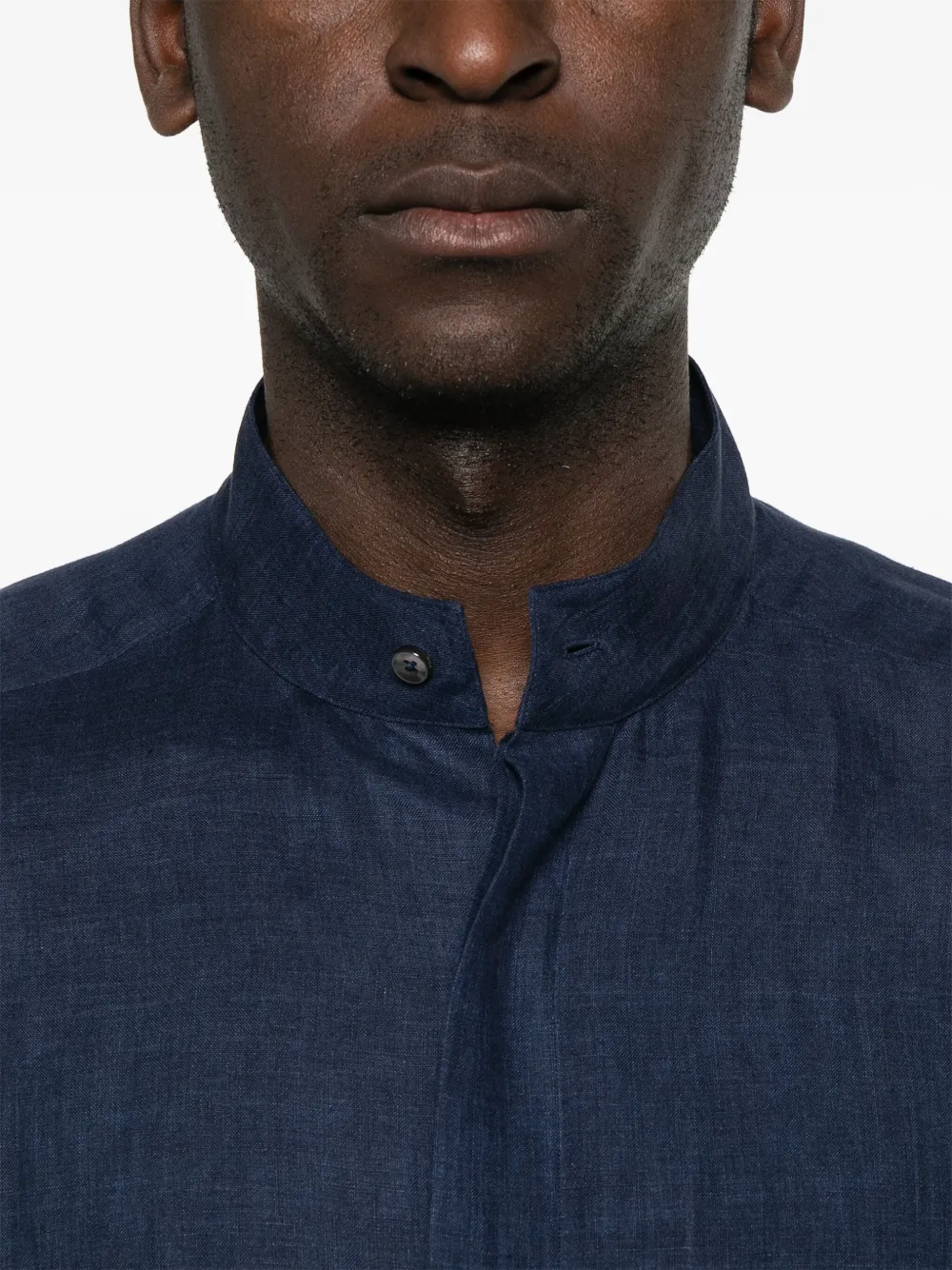 Peuterey Linnen overhemd Blauw