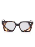 Kuboraum geometric-frame sunglasses - Brown