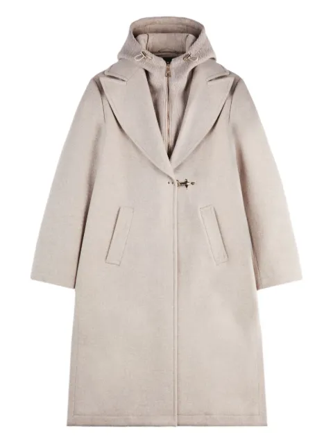 Fay layered hooded coat