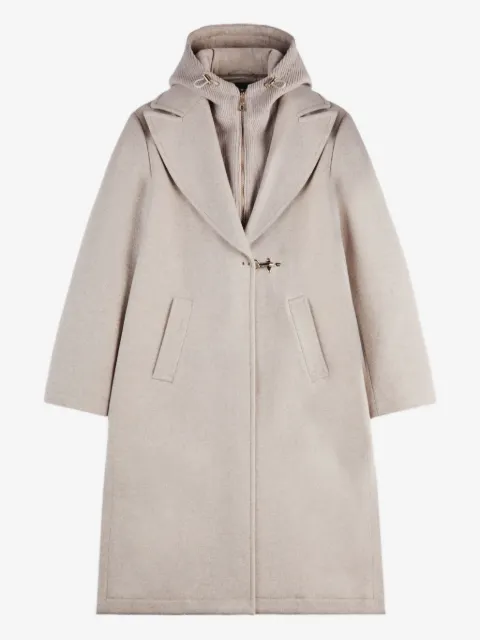 Fay layered hooded coat