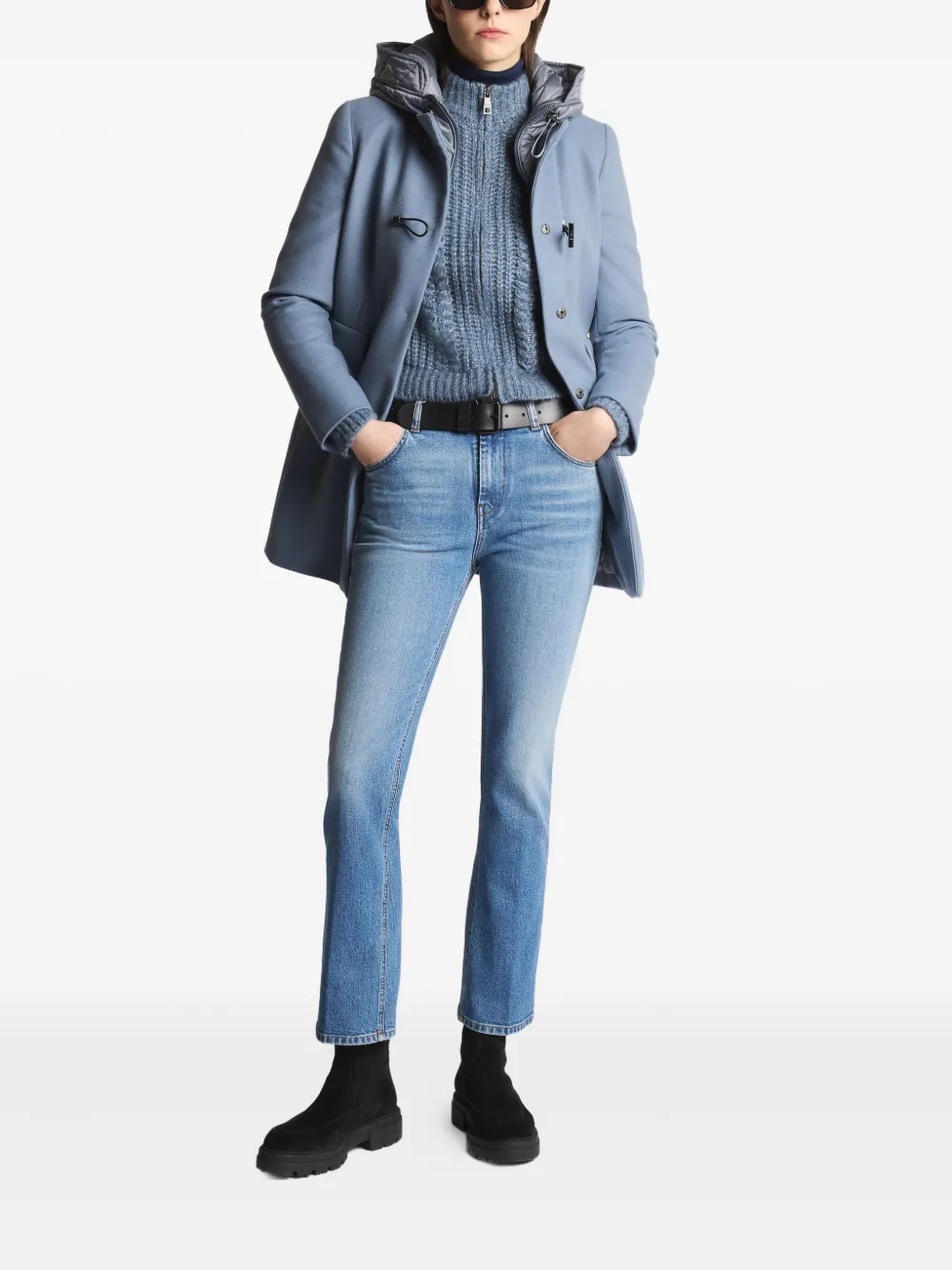 Fay Straight jeans met vervaagd effect Blauw