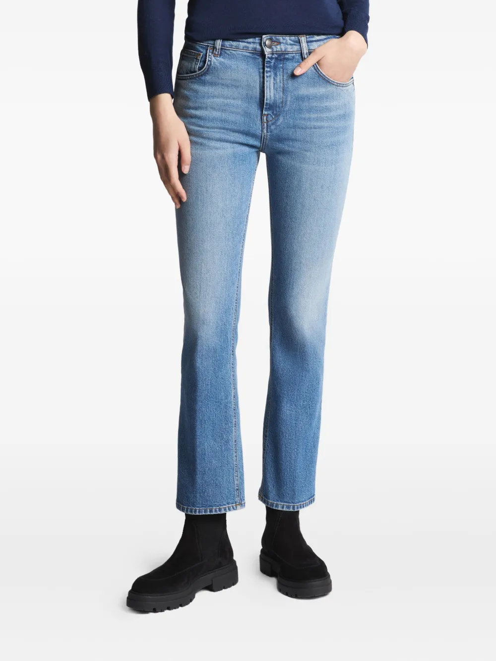 Fay Straight jeans met vervaagd effect Blauw