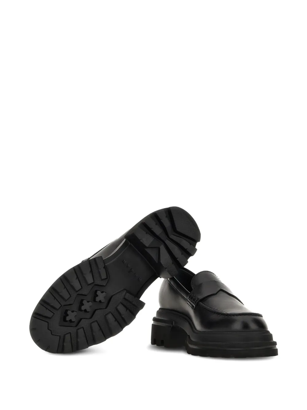 Hogan leather loafers Black
