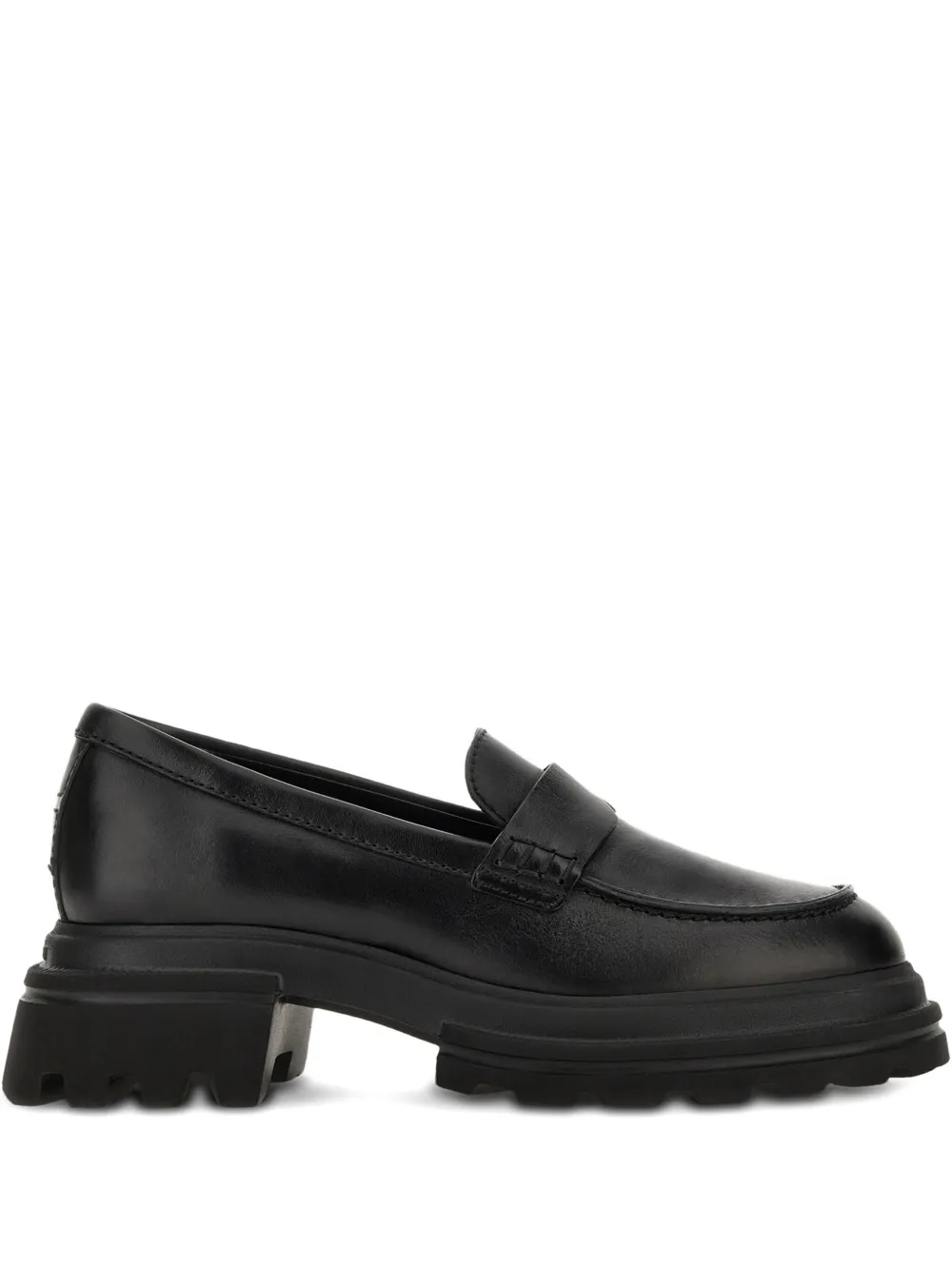 Hogan leather loafers Black