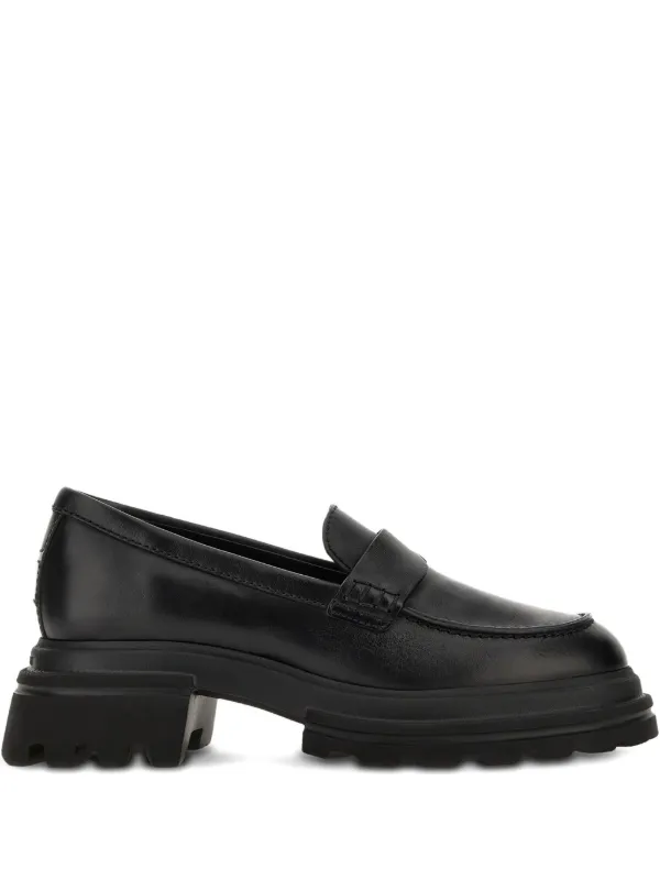 HOGAN ブラックレザー ローファー Hogan Leather Loafers | Black | FARFETCH
