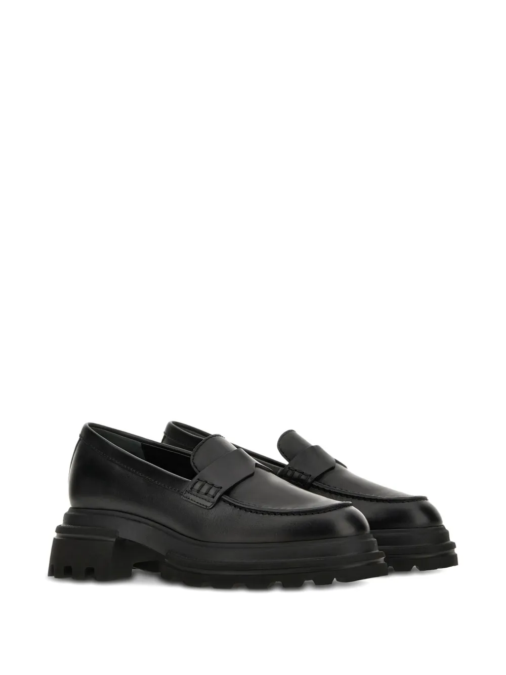 Hogan leather loafers Black