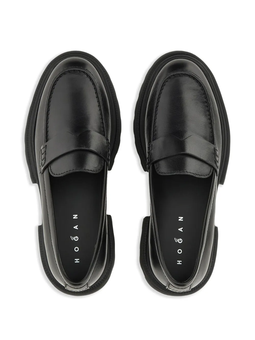 Hogan leather loafers Black