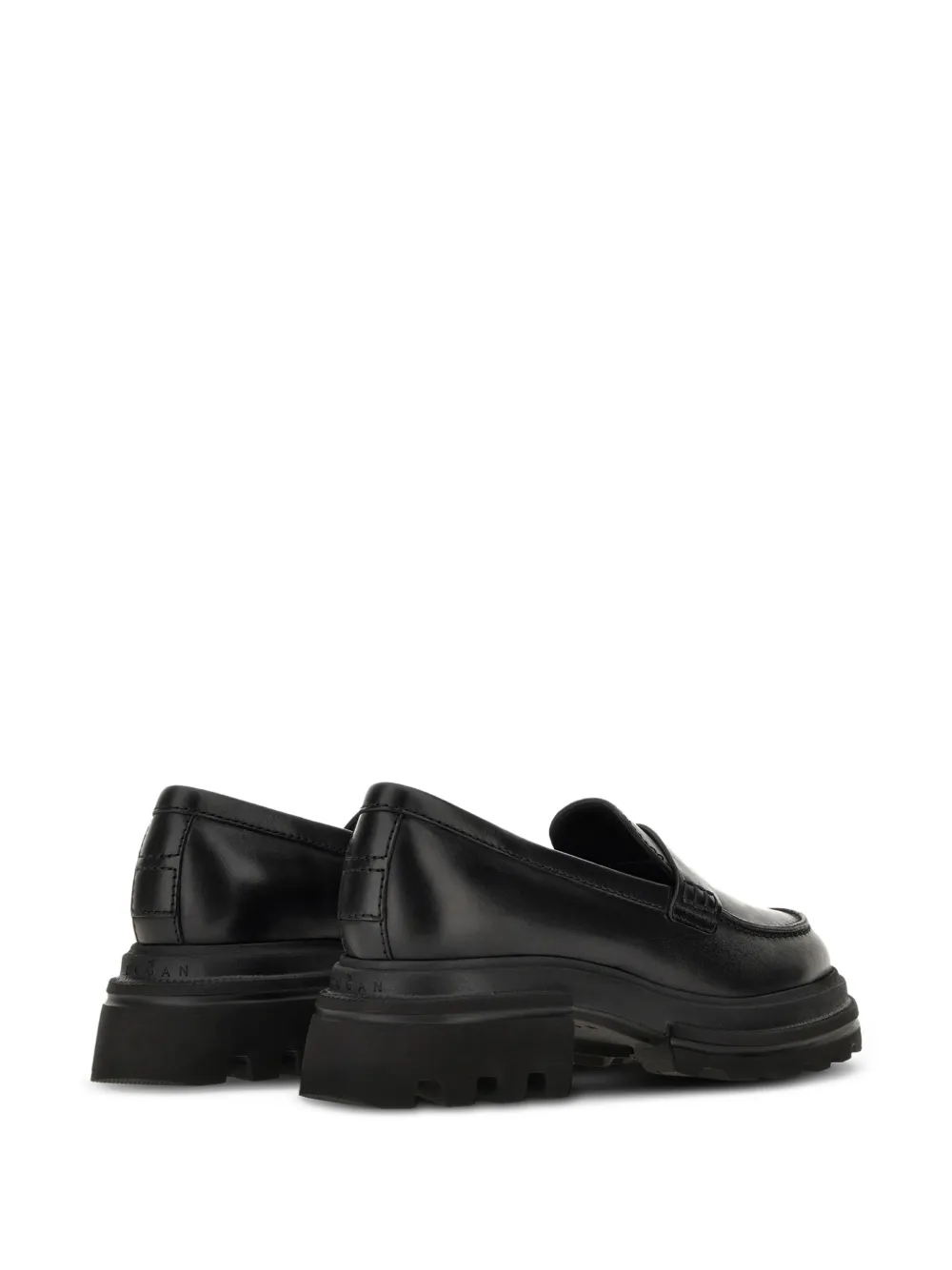 Hogan leather loafers Black