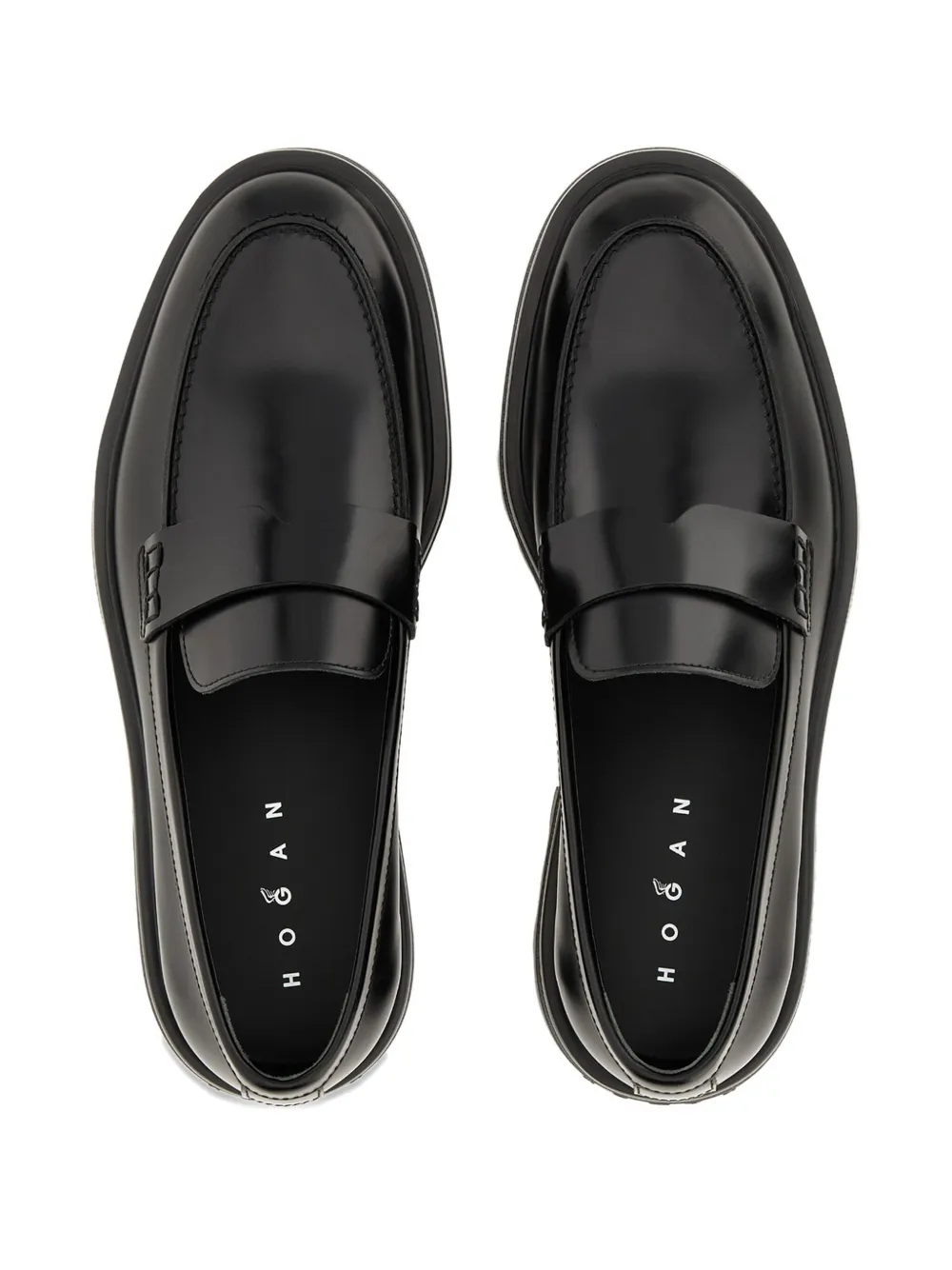 Hogan round-toe loafers Black