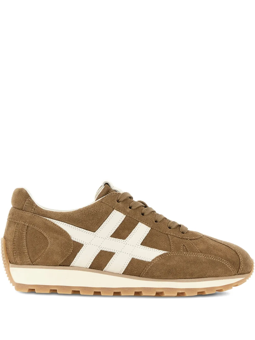 Hogan suede leather H-detail trainers Bruin