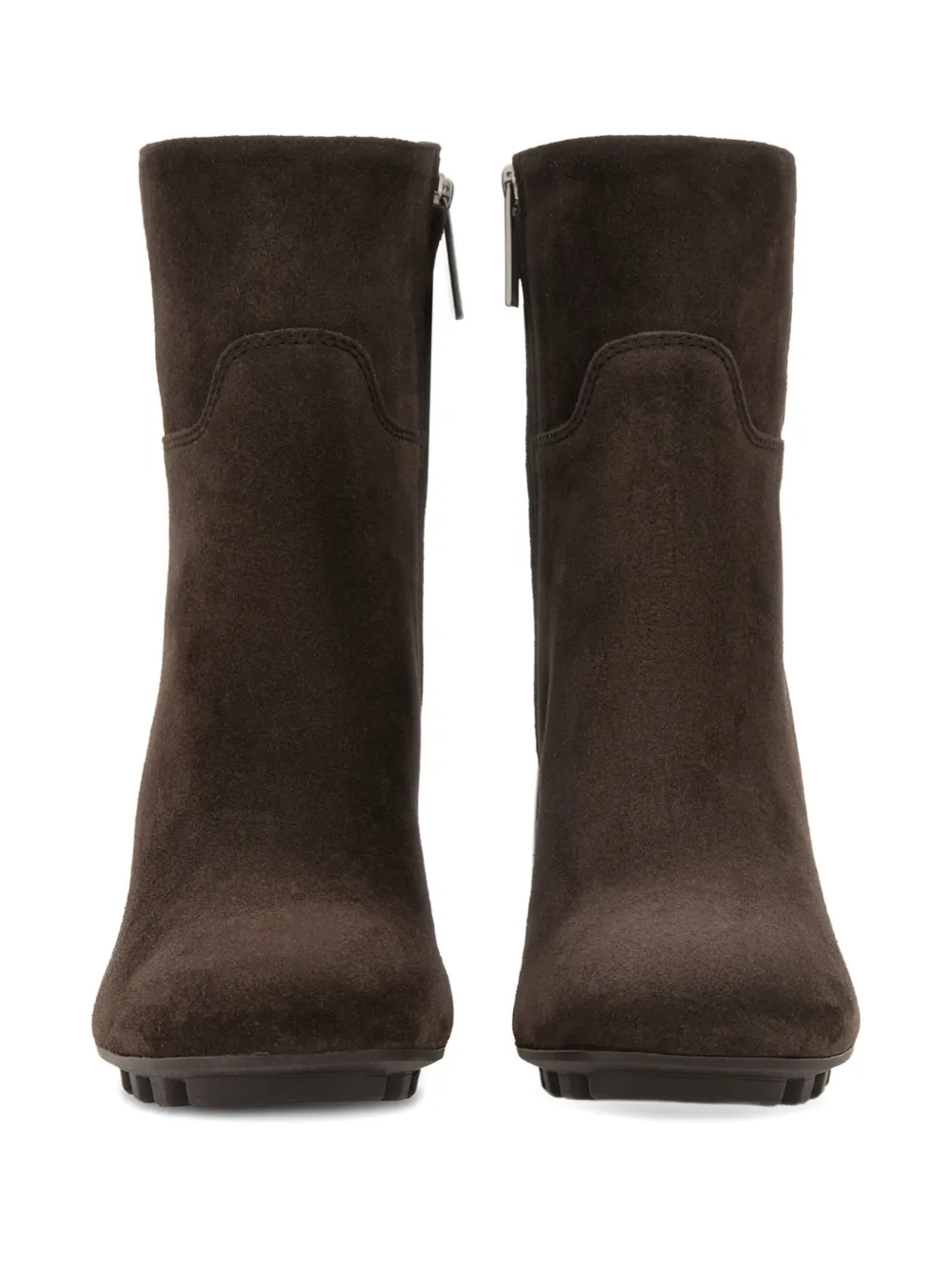 Hogan 90mm Suede Side-zip Boots In Brown