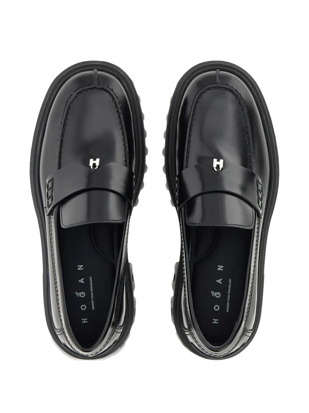 Hogan leather loafers Black