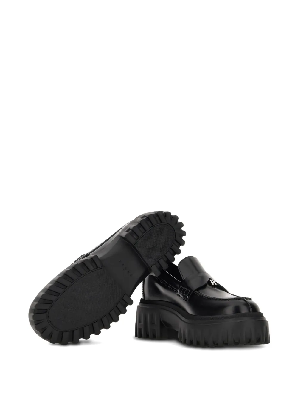 Hogan leather loafers Black