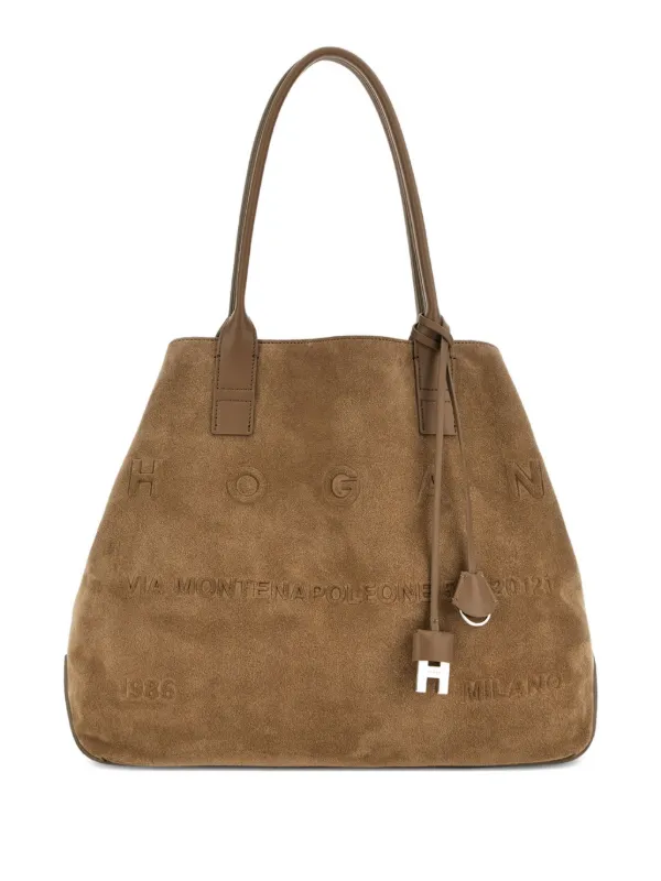 Hogan Sac Cabas Address En Daim Marron FARFETCH DZ