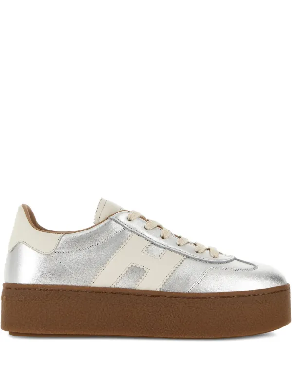 Hogan White Silver Platform Sneaker Sneakers Hogan Hi-Fi WHITE