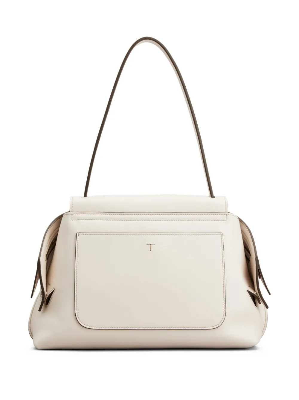 Tod's Flap-detail Leather Shoulder Bag In White