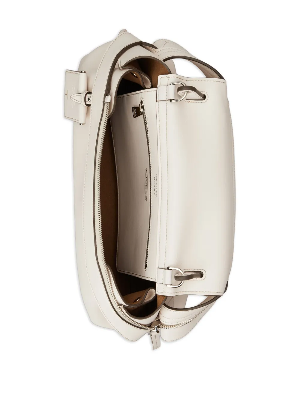 Tod's Flap-detail Leather Shoulder Bag In White