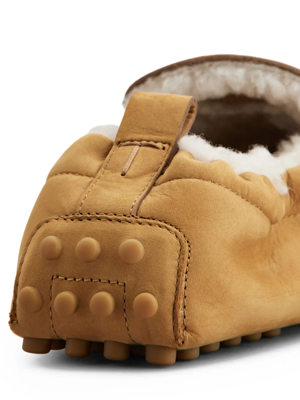 Tod's Shearling-lined Pebble-detail Loafers In Brown