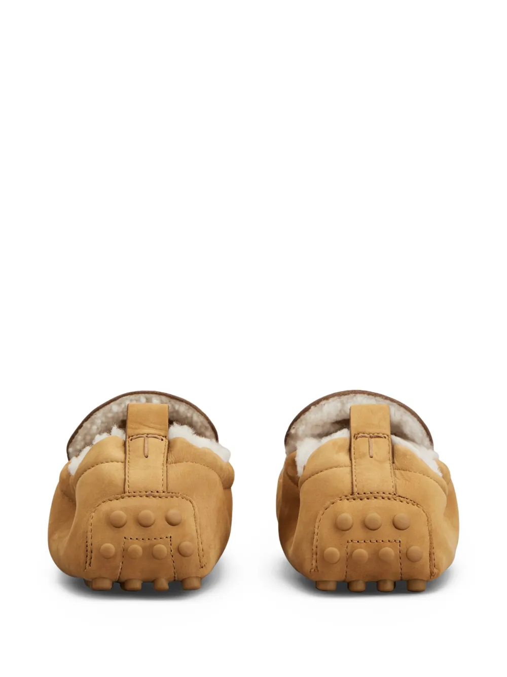 Tod's Shearling-lined Pebble-detail Loafers In Brown
