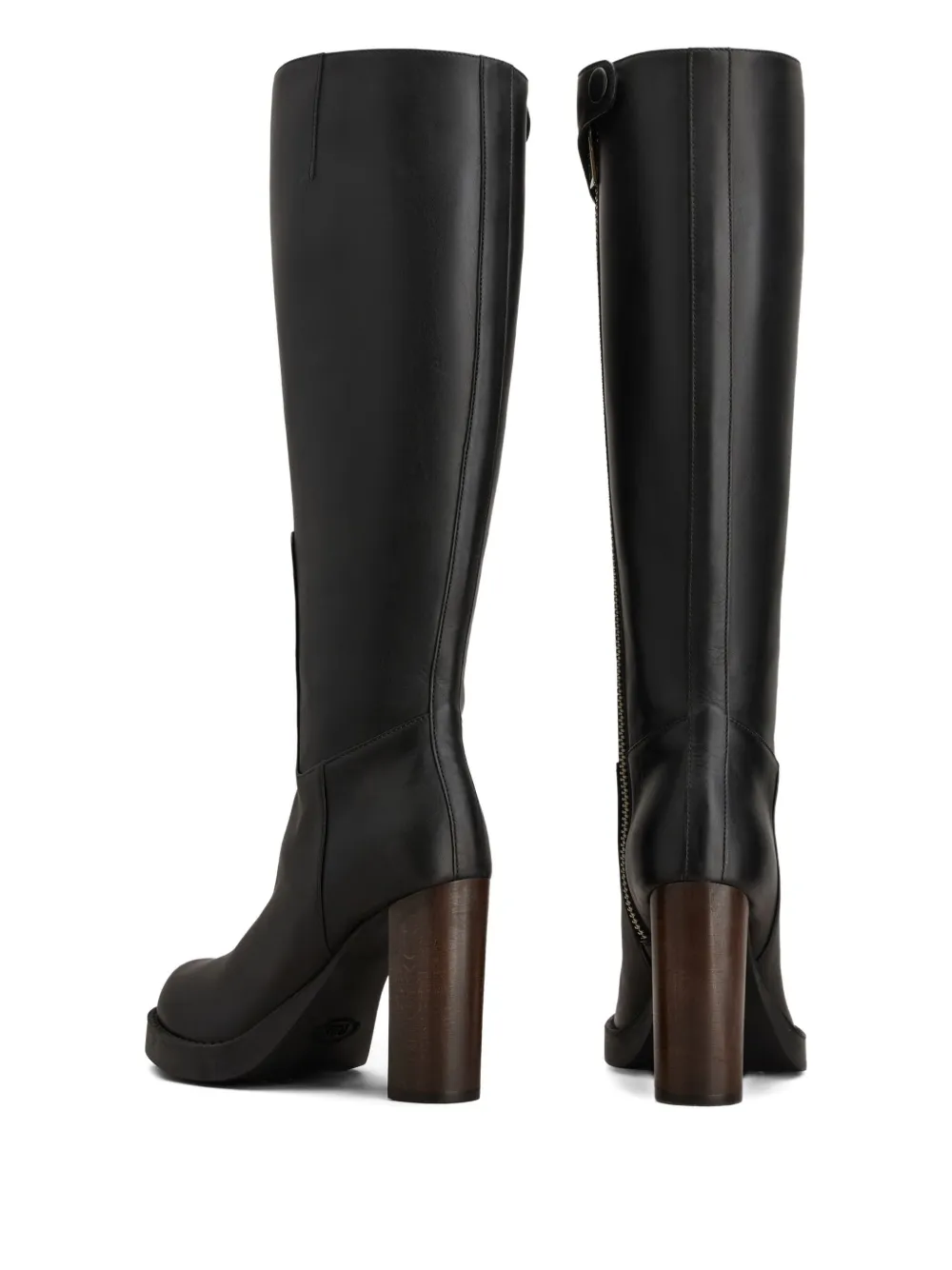 Tod's 90mm Button Zip Boots In Black