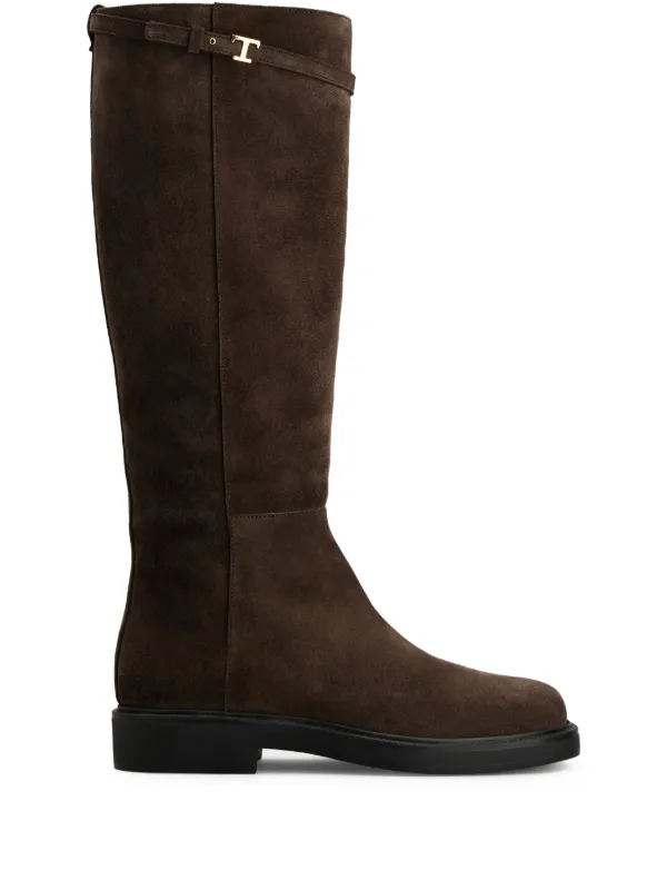 Tod's Suede knee-high Boots Brown FARFETCH VN