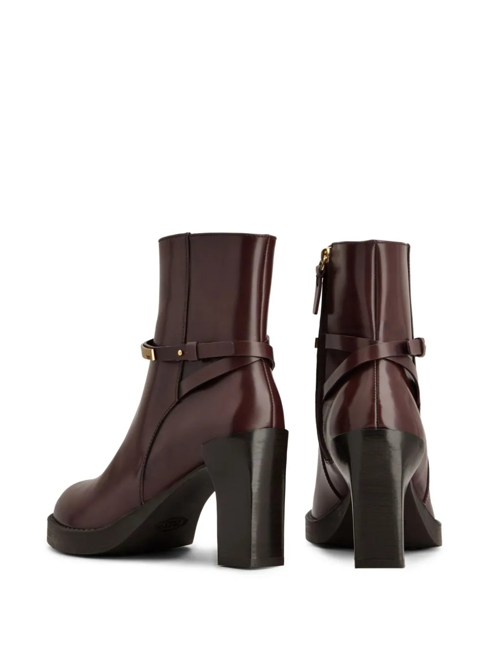 Tod's logo-plaque ankle boots Brown