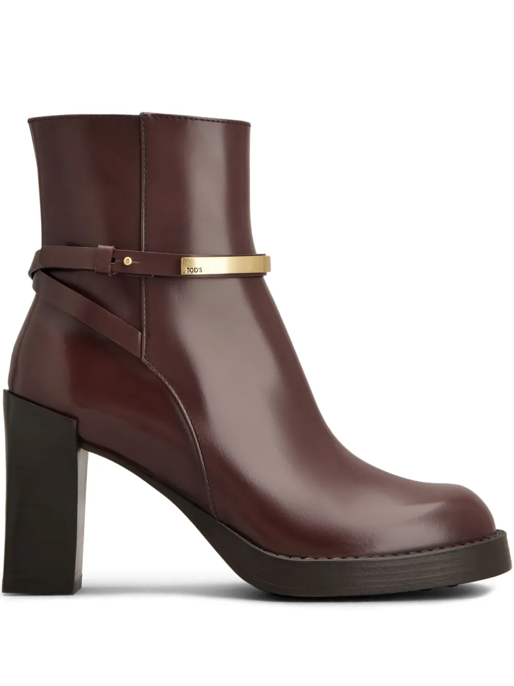Tod's logo-plaque ankle boots Brown