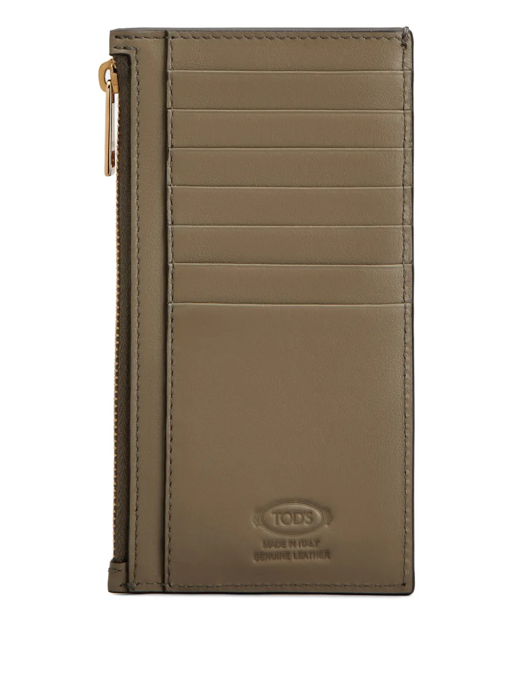 Tod's zip-fastening embossed cardholder - Bruin