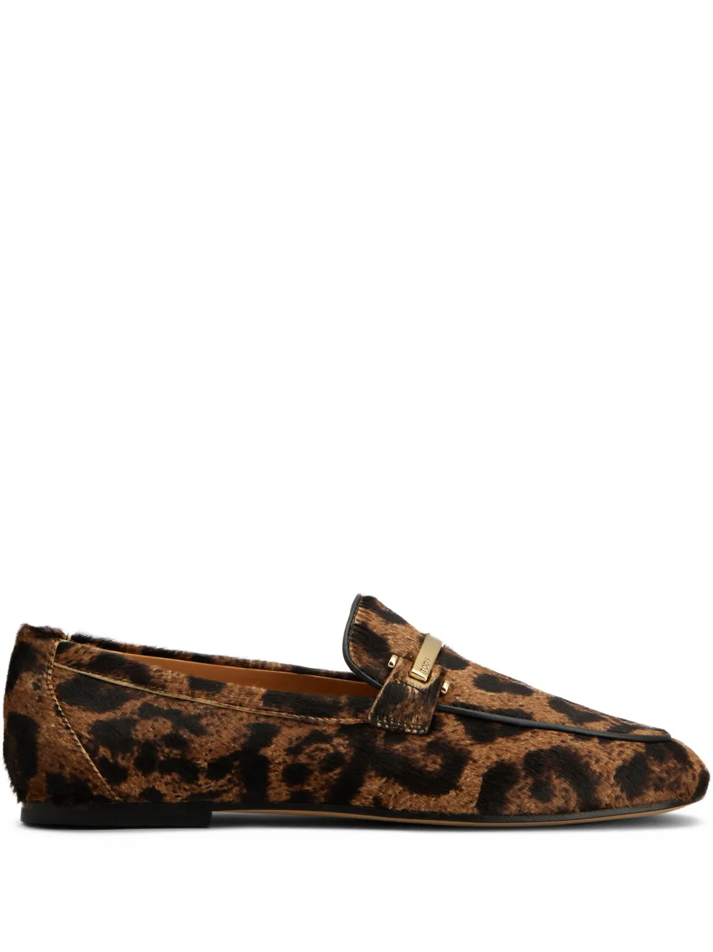 Tod's leopard-print loafers Brown
