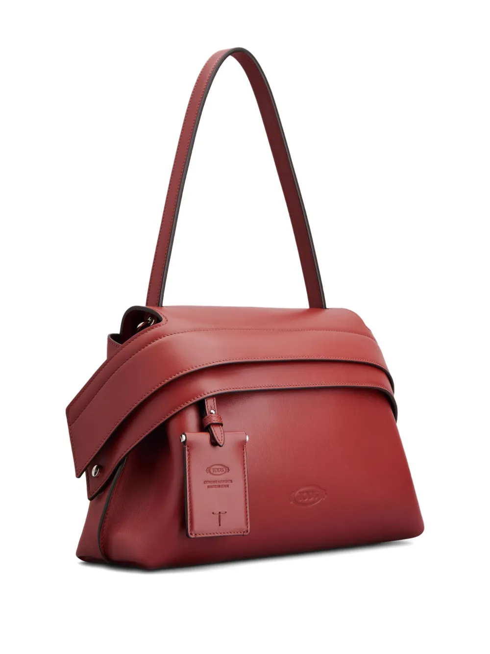 Tod's Leather Flap Shoulder Bag In Red