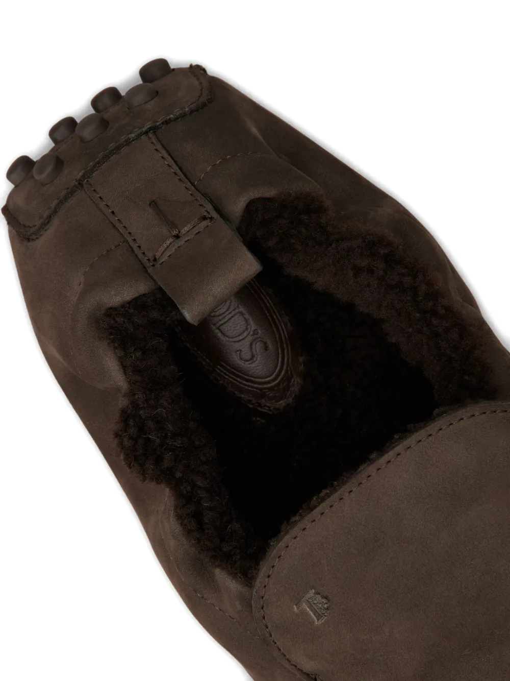 Tod's Gommino Mocassino Glove In Nabuk In Burgundy