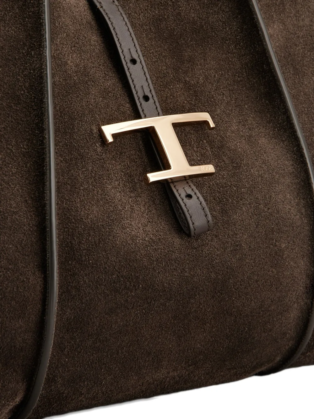 Tod's Medium T-bar Suede Shoulder Bag In Brown