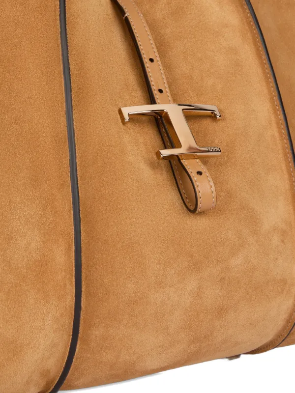 TOD’S Suede Shoulder Bag Rare Color Y2K Tod's T-Timeless Suede Shoulder Bag | Brown | FARFETCH