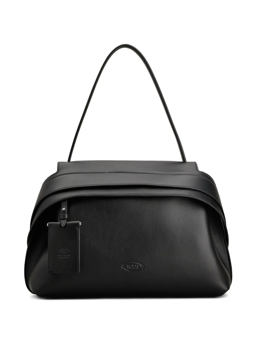 Tod's flap-detail leather shoulder bag Zwart