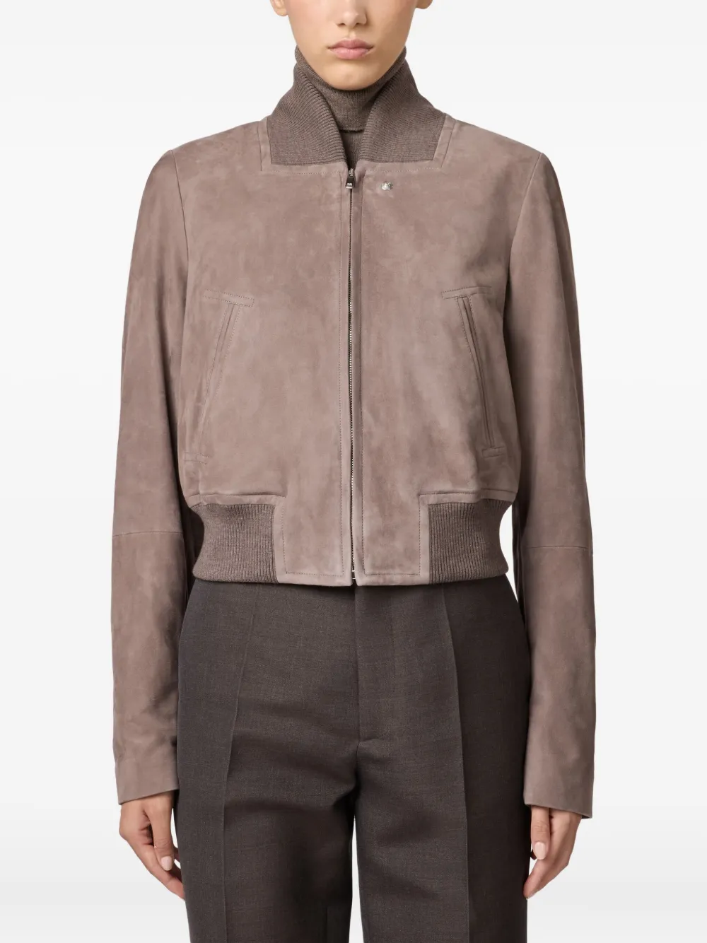 Tod's Bomber Jacket In Pashmy Suede In Brown