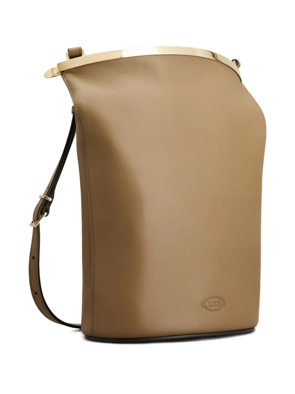 Tod's Metallic-top Bucket Bag In Neutral