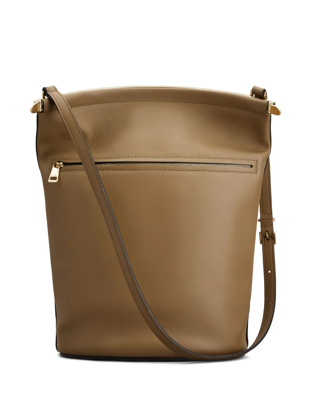 Tod's Metallic-top Bucket Bag In Neutral