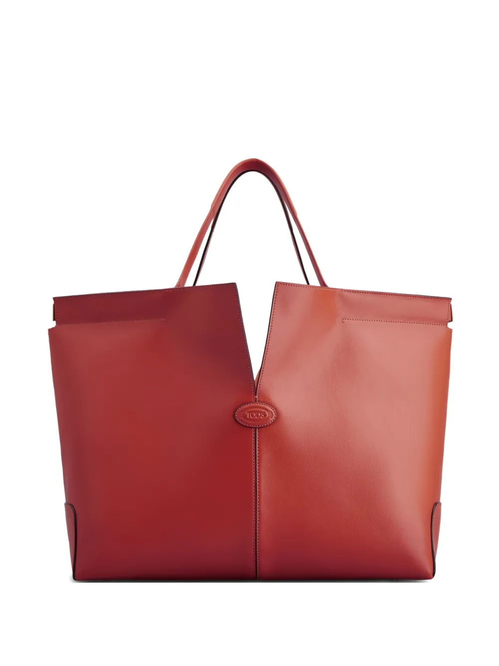 Tod's Large Di Bag Folio Leather Tote Bag In Red