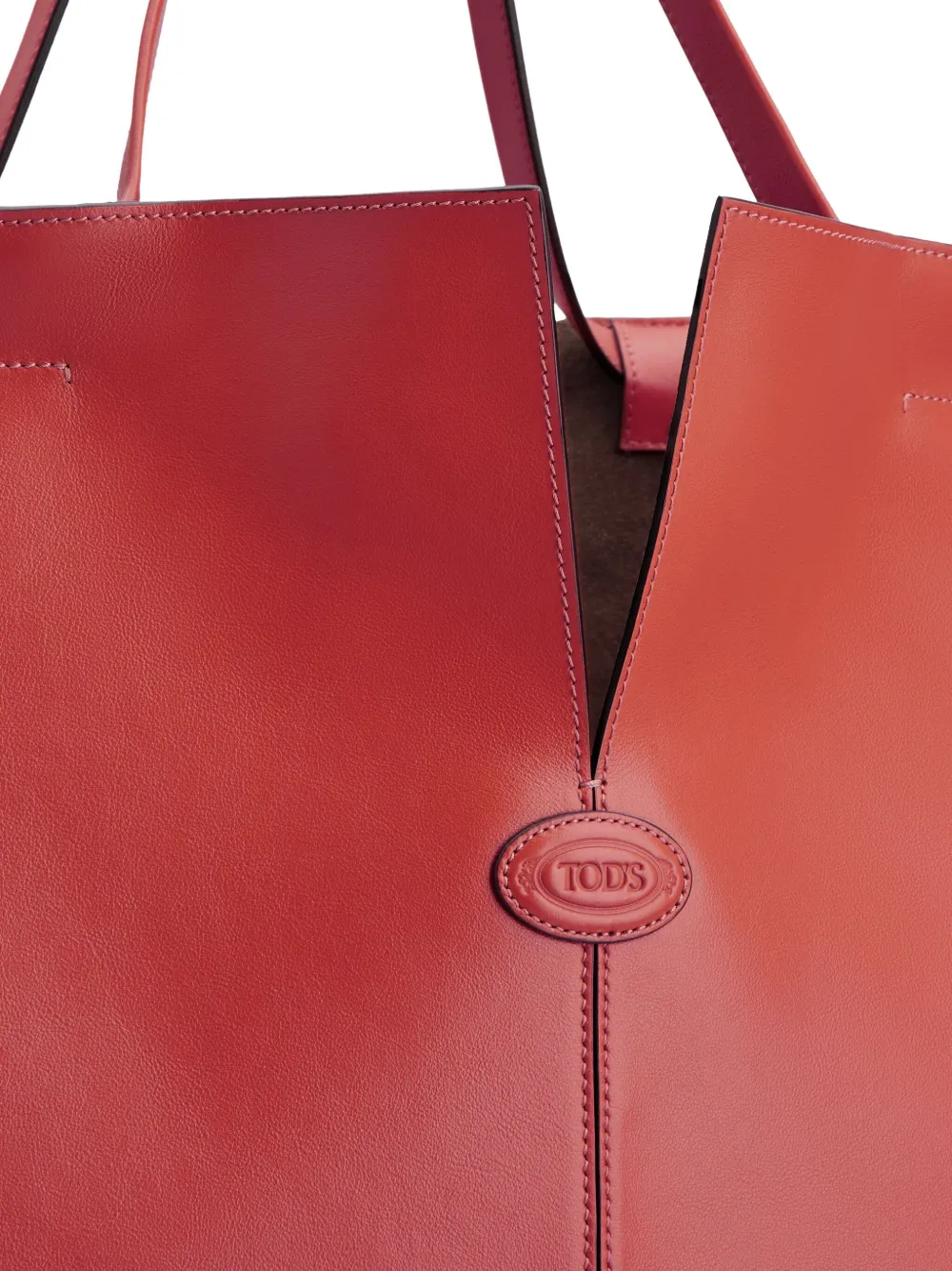 Tod's Large Di Bag Folio Leather Tote Bag In Red