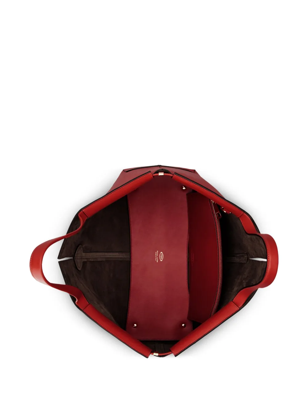 Tod's Large Di Bag Folio Leather Tote Bag In Red