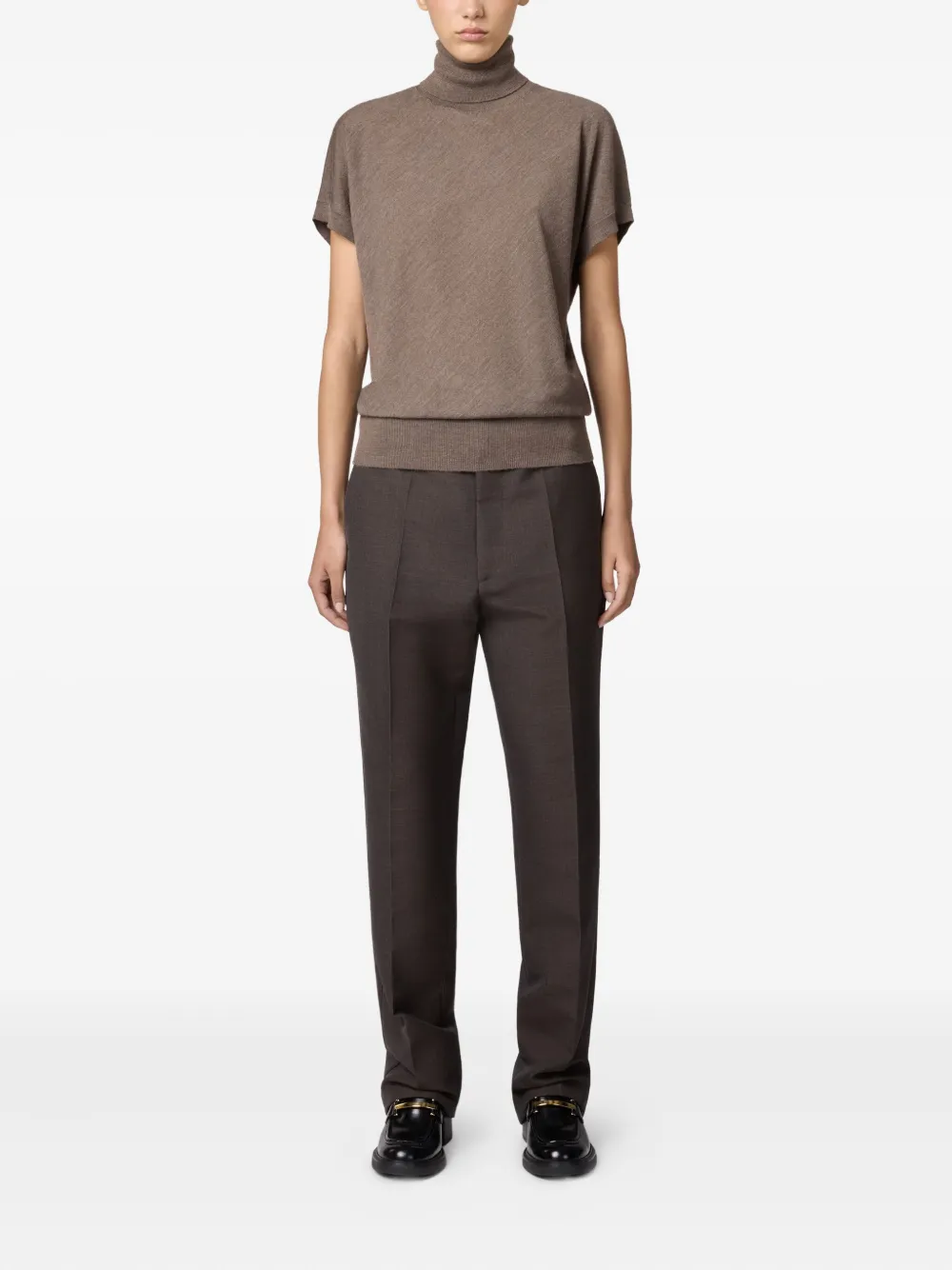 Tod's Short-sleeve Turtleneck Sweater In Neutral