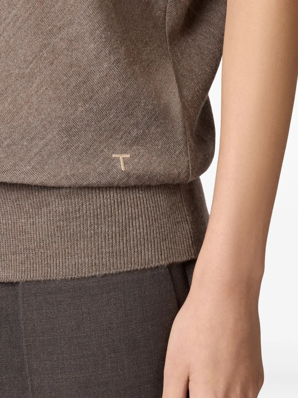 Tod's Short-sleeve Turtleneck Sweater In Neutral