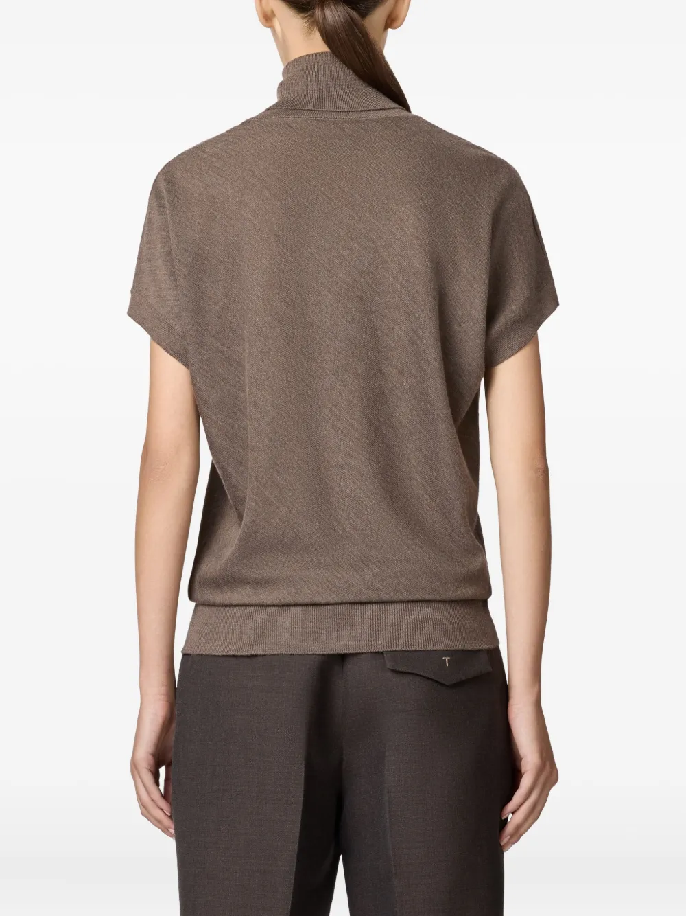 Tod's Short-sleeve Turtleneck Sweater In Neutral