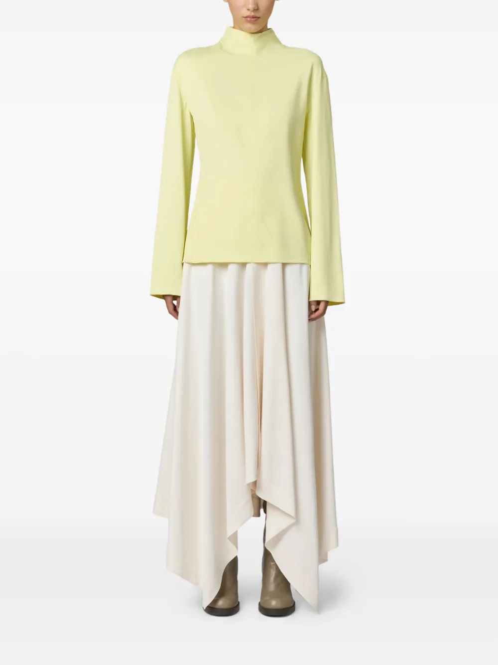 Tod's High-neck Long-sleeve Top In Yellow