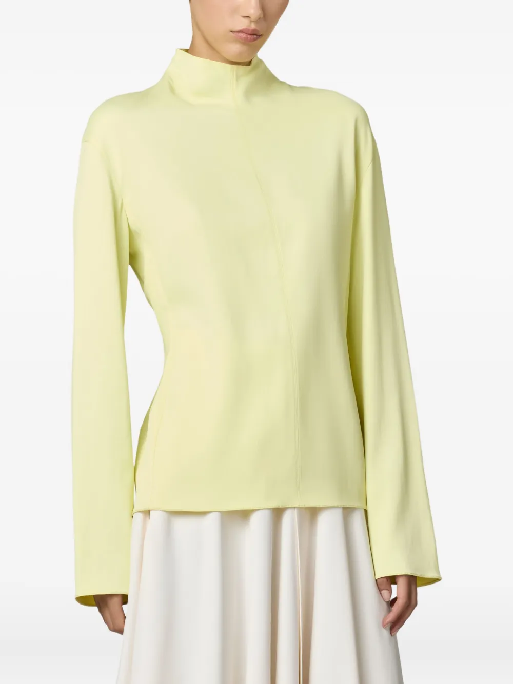 Tod's High-neck Long-sleeve Top In Yellow