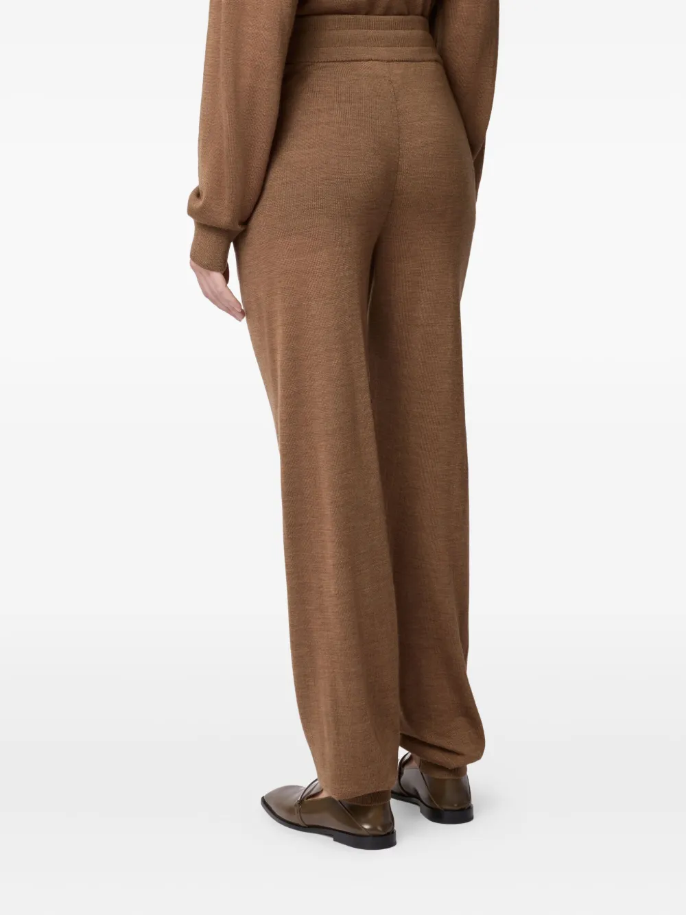 Tod's Drawstring Knitted Track Pants In Brown